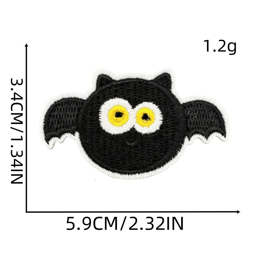 Wholesale  Embroidered Patch Polyester Thread Pumpkin Bat Ghost Castle Design Decorative Fashion Accessory Gift