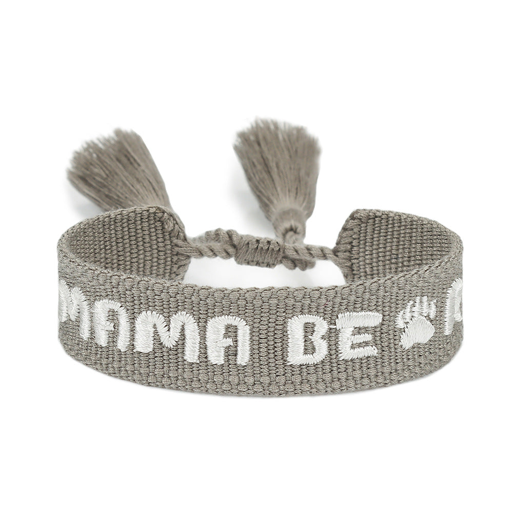 Wholesale Mother's Day MOM Peach Heart Handwoven Tassel Hand Rope