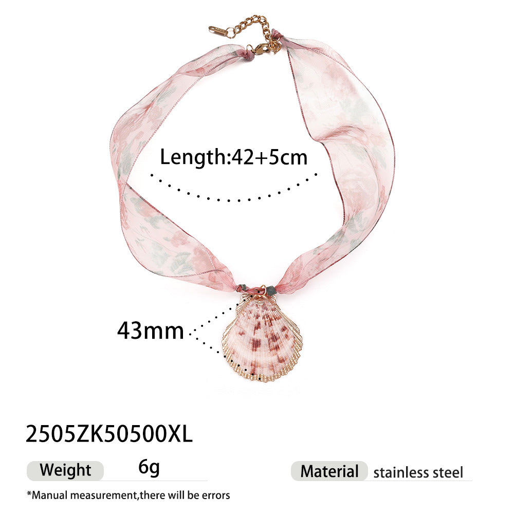 Wholesale Tina European and American Stainless Steel Pendant Necklace Sweet Cool Sexy Style Silk f Braided Colorful Necklace Clavicle Chain Necklace Jewelry