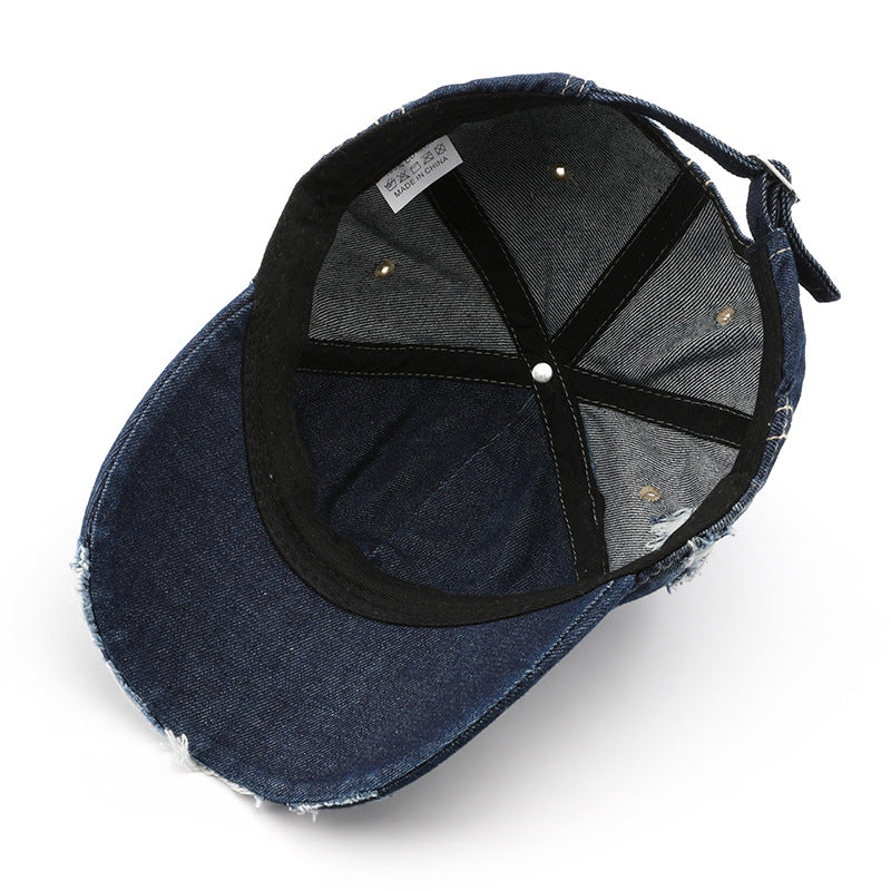Wholesale Washed Denim Perforated Cotton Baseball Caps