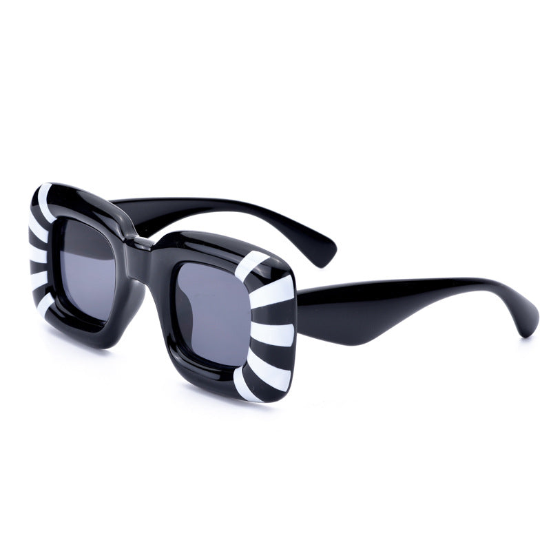 Wholesale Cute Colorblock Large Frame PC Sunglasses