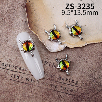 Wholesale Dark Cyberpunk Devil Eye Nail Art Decor In Alloy Metal Trendy Chic Nail Accessory For Everyday And Resale
