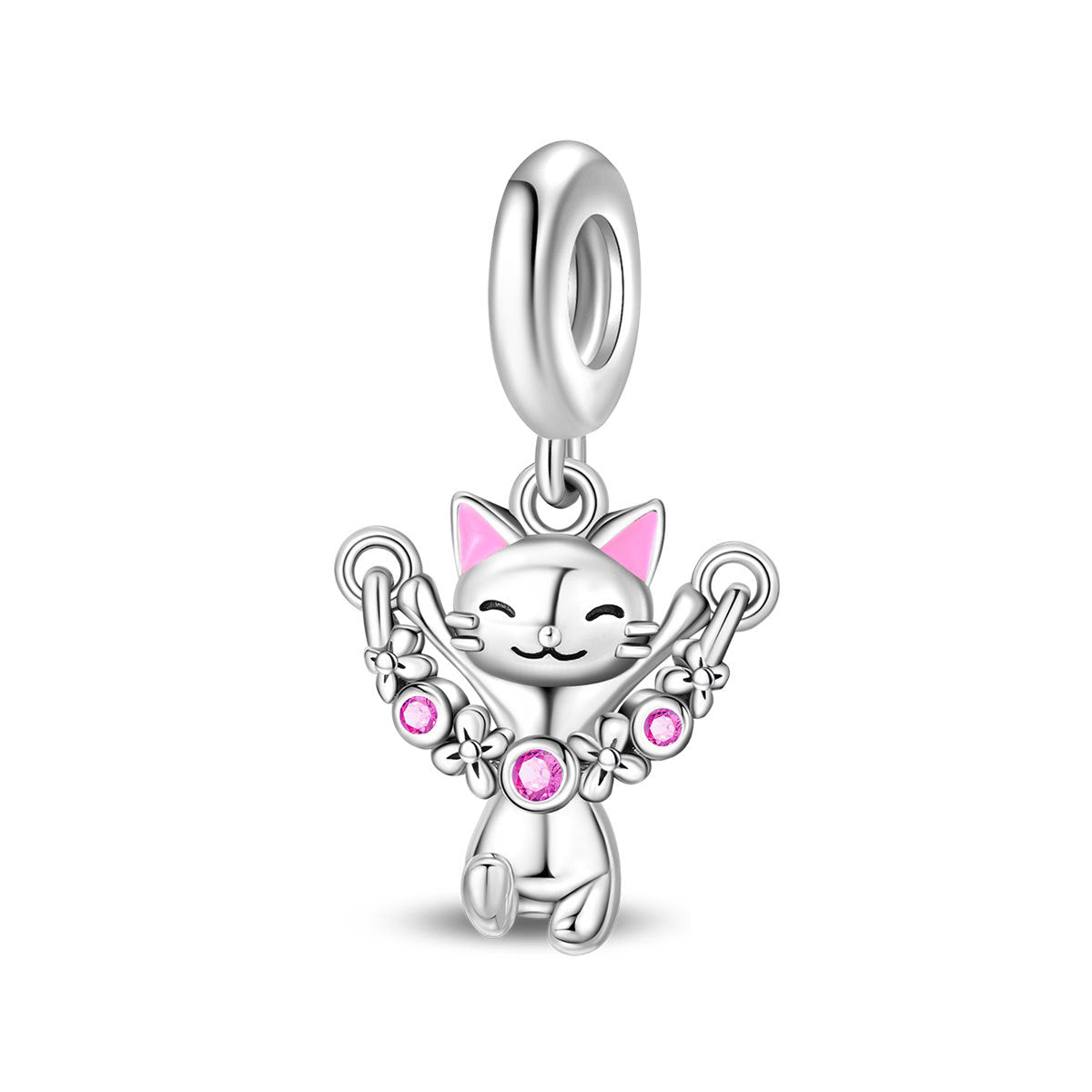 Wholesale Animal Elephant Cat Swan Silver Plated Charms