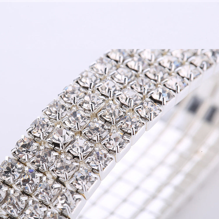 Wholesale Shiny Crystal Stretch Single Row Multi Row Bracelet