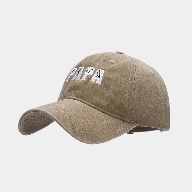 Wholesale PAPA Embroidered Washed Sun Protection Visor Baseball Cap