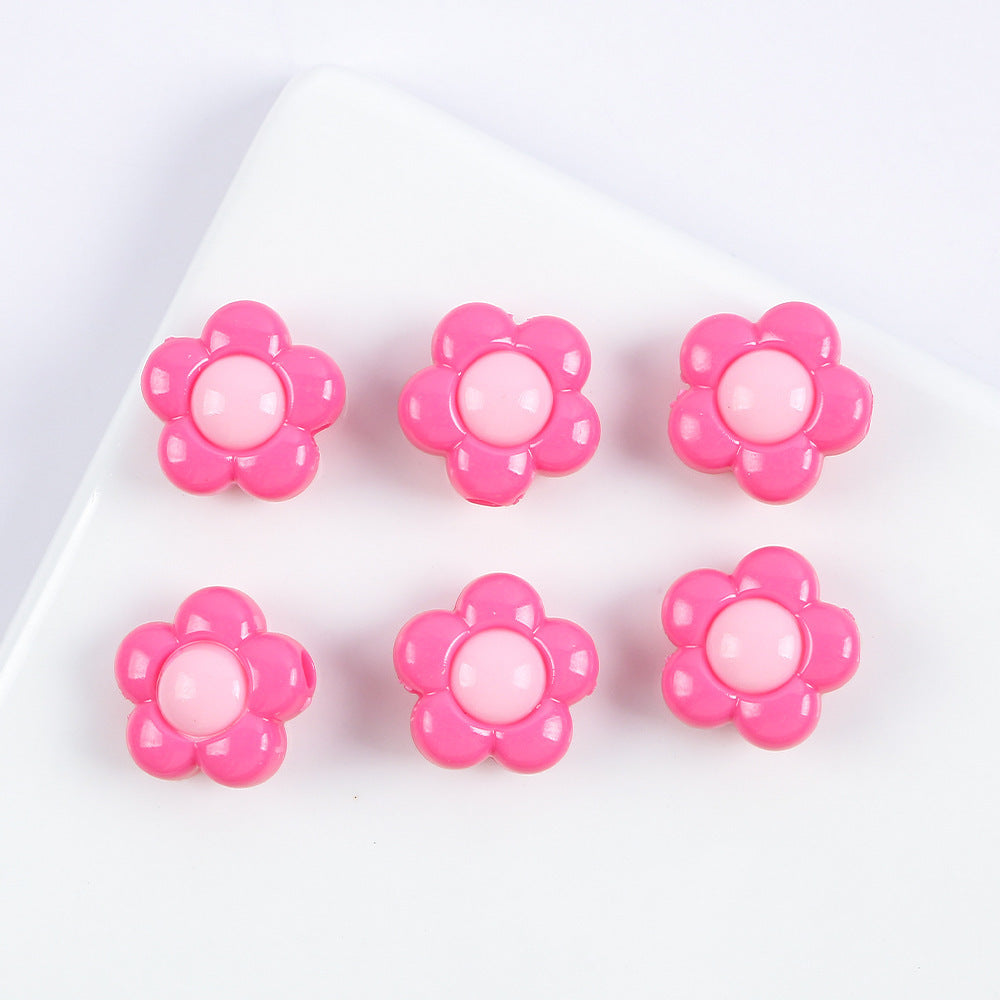 Wholesale 10pcs Acrylic Color Matching Plum Blossom Beads