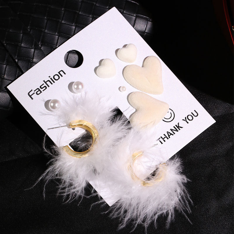 Wholesale Christmas Earrings Plush Love Stud Earring Set