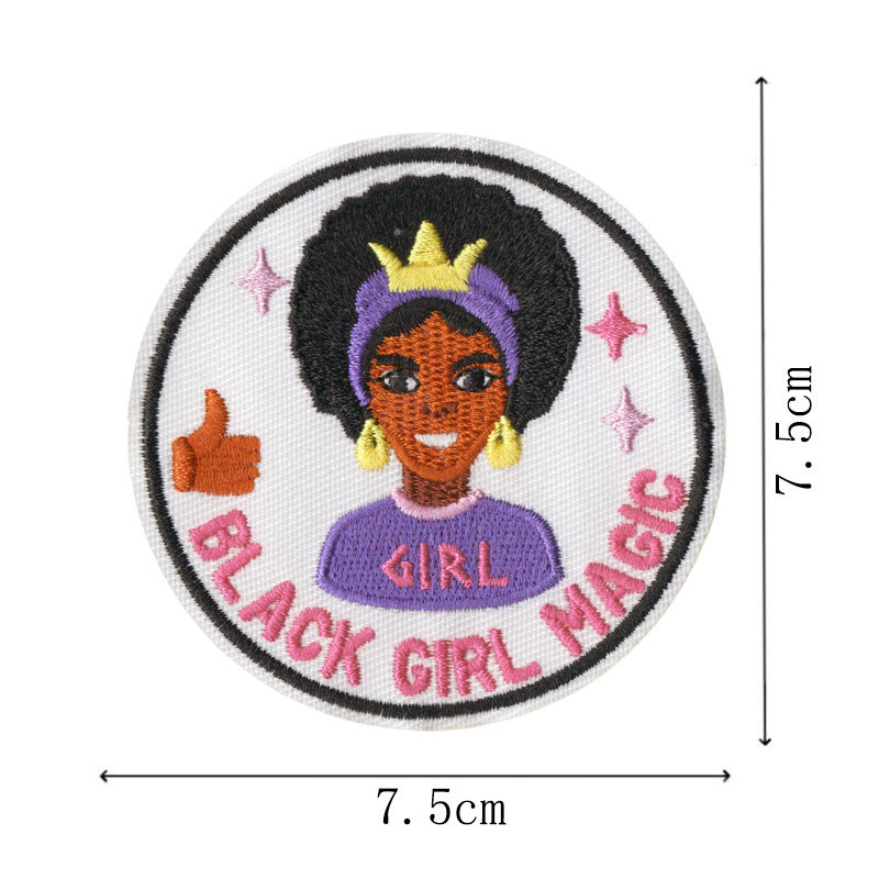 Wholesale Embroidered Patch With Black Independence Day Design Sew On Decorative Badge For Coats Casual Craft Supply For Resale