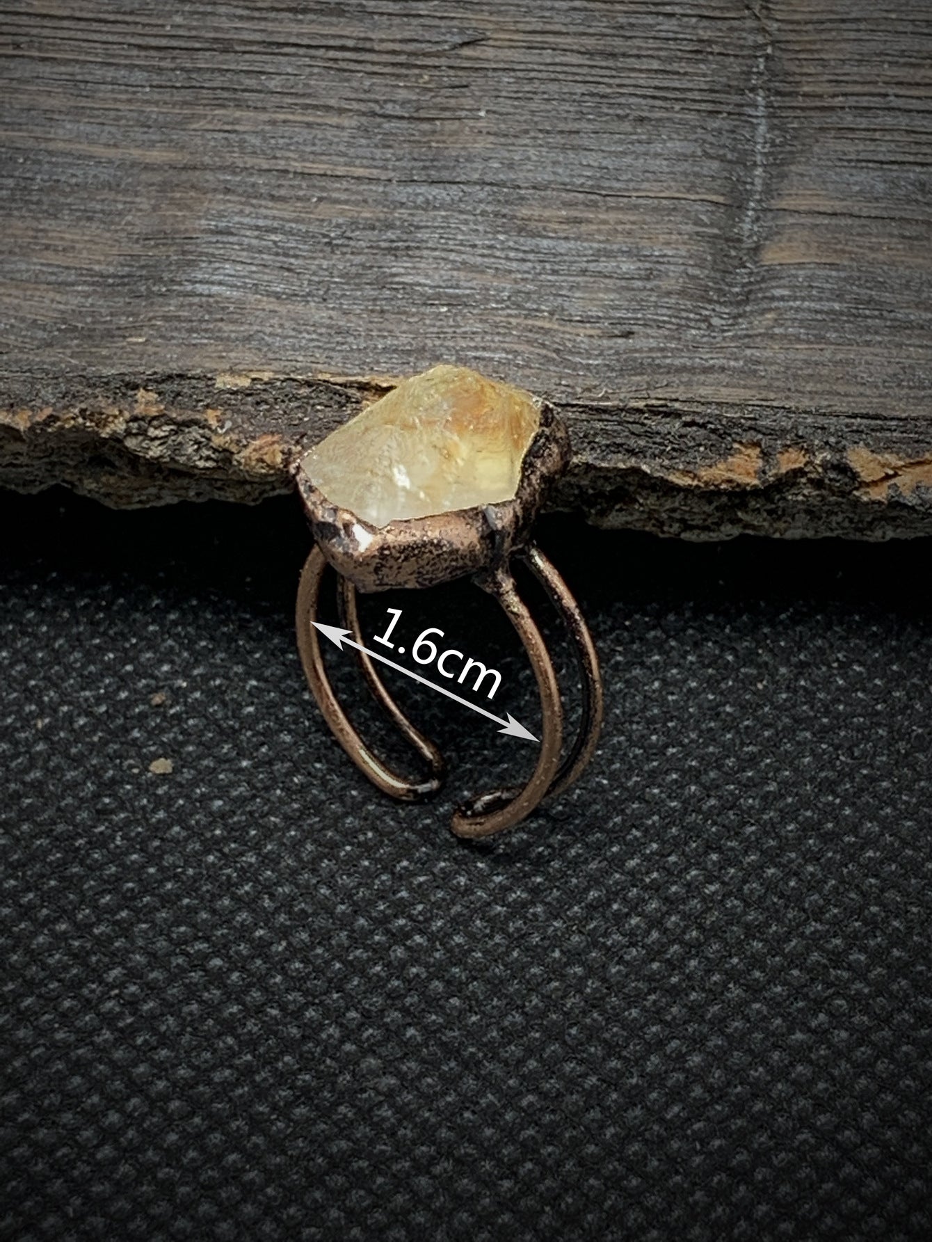 Wholesale Vintage Twelve Birthstone Natural Raw Stone Open Adjustable Ring