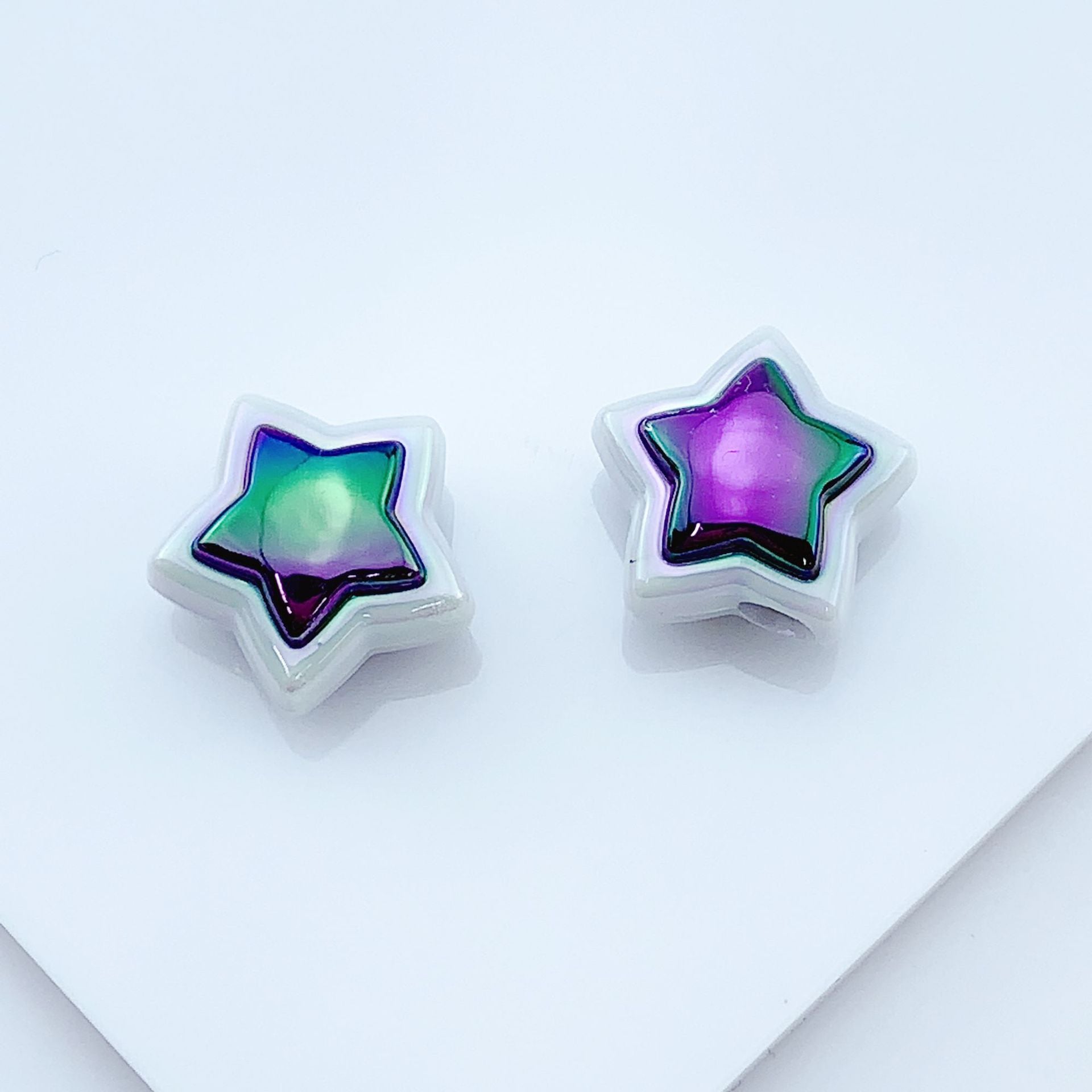 Wholesale of 10PCS Acrylic UV Coated Dark Series Straight Hole Beads