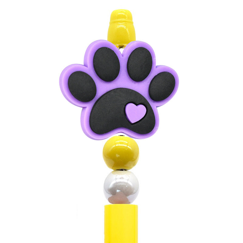 Wholesale Random 100pcs cute colorful dog paw focal beads