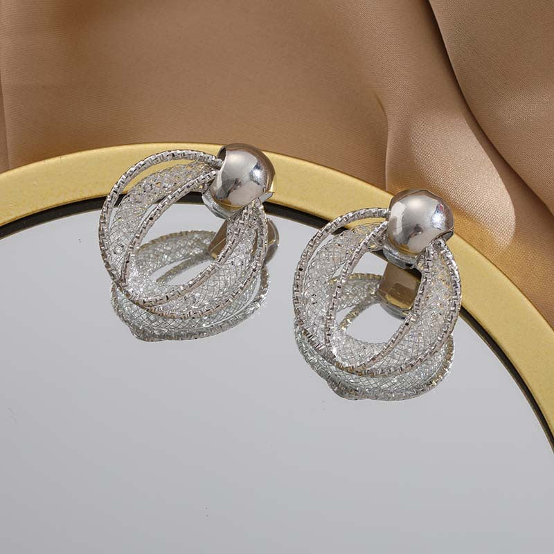 Wholesale Gold Exaggerated Creative Copper Stud Earrings