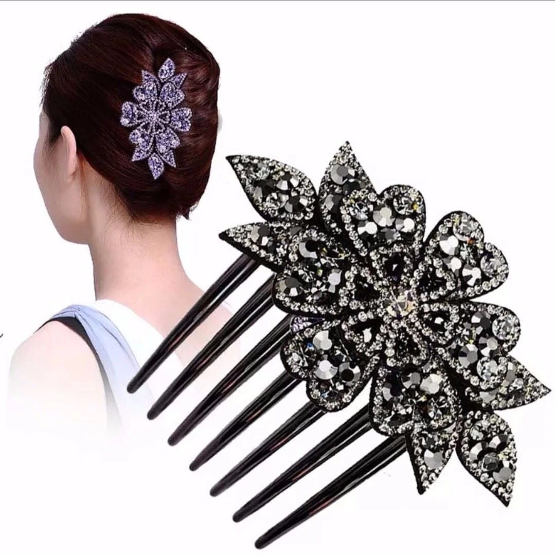 Wholesale Diamond Flower Hairpin Comb Hair Ponytail Clip