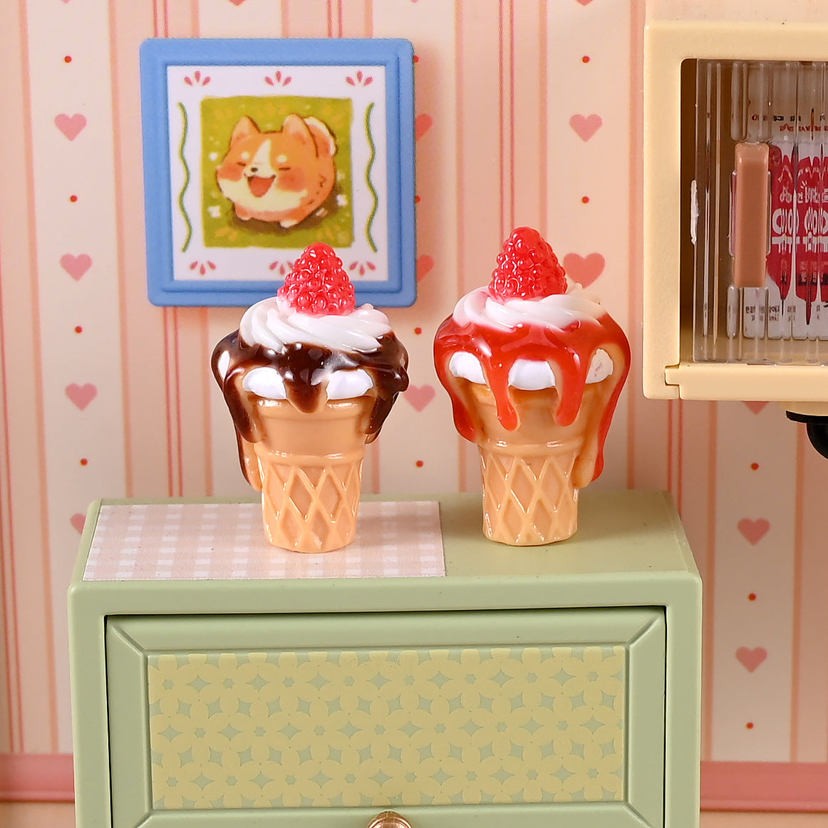 Wholesale 10pcs Resin Simulation Jam Ice Cream Dollhouse Miniature Food Toy Model
