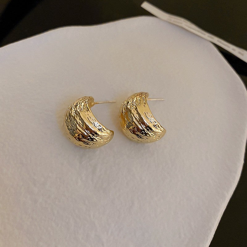 Wholesale Electroplated Bean Metal Earrings