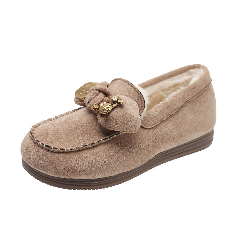 Wholesale New Solid Color Casual Versatile Plus Velvet Comfortable Cotton Shoes