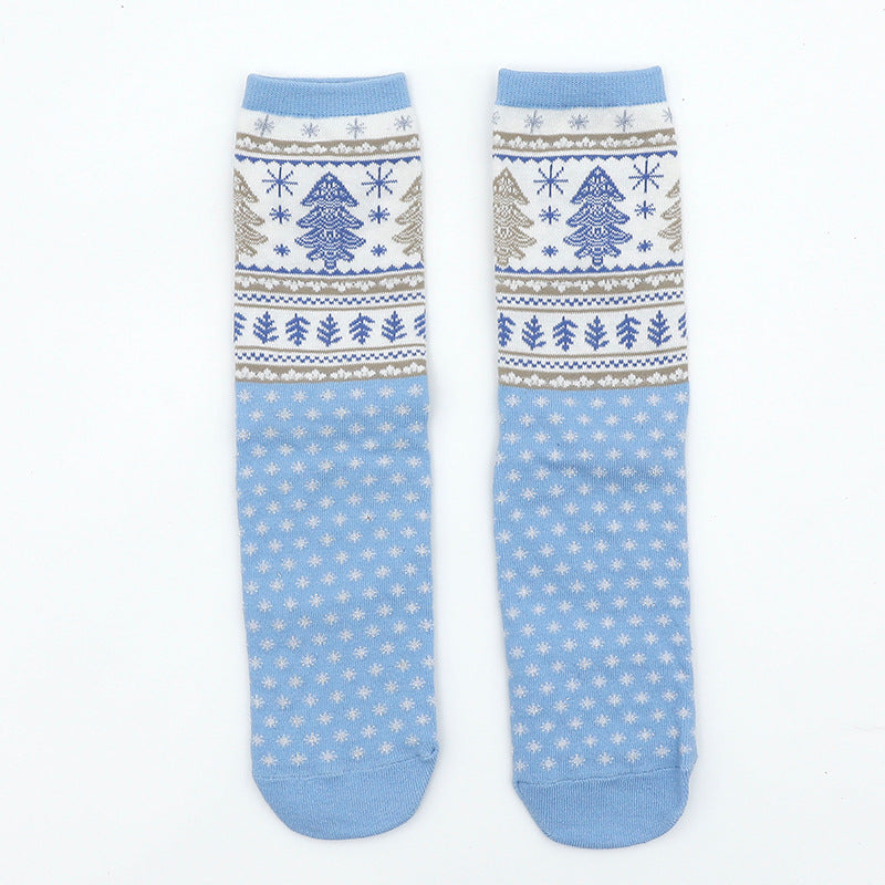 Wholesale Christmas Couple Middle-tube Cotton Socks
