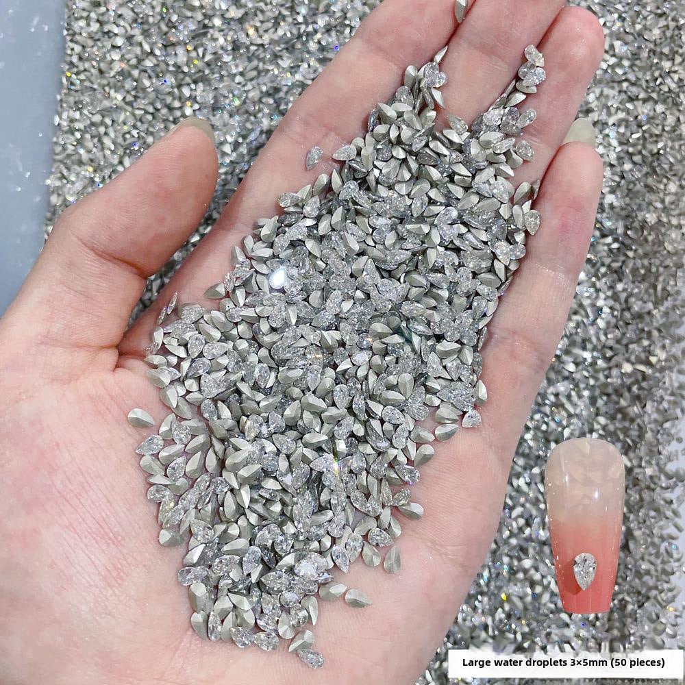 Wholesale 50/1000/10000pcs nail art mini small pointed bottom zircon shaped diamond super flash mini white micro zircon nail decoration