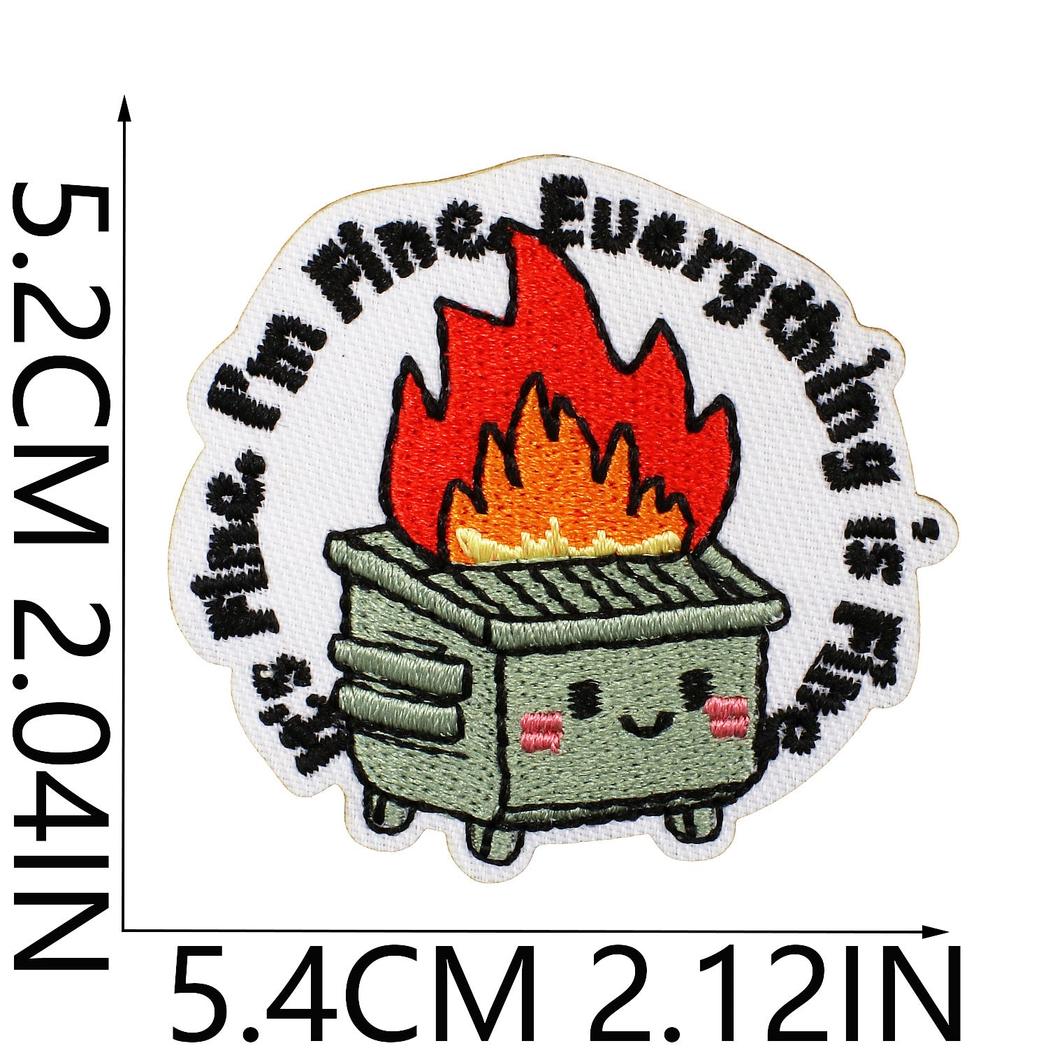 Wholesale Embroidered Polyester Patch Cartoon Box Flame English Letters Clothing Decorative Accent
