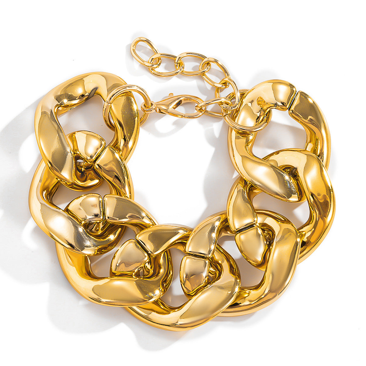 Wholesale Punk Exaggerated Metal Geometric Hollow Thick Chain Single Layer Bracelet