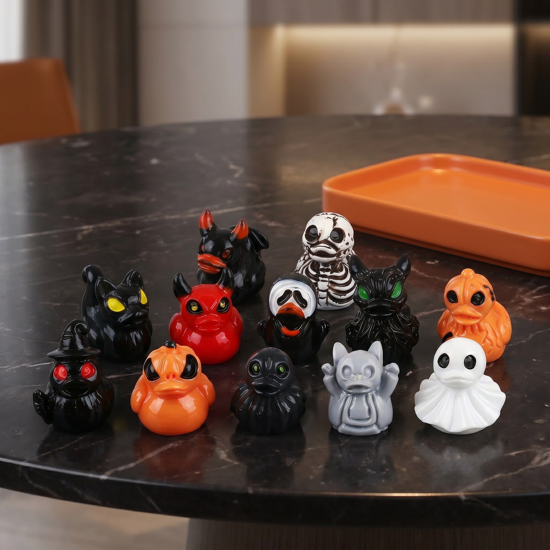 Wholesale  Devil Duck Pumpkin Skull Resin Desktop Figurine Decorative Ornament for Home Decor Gift