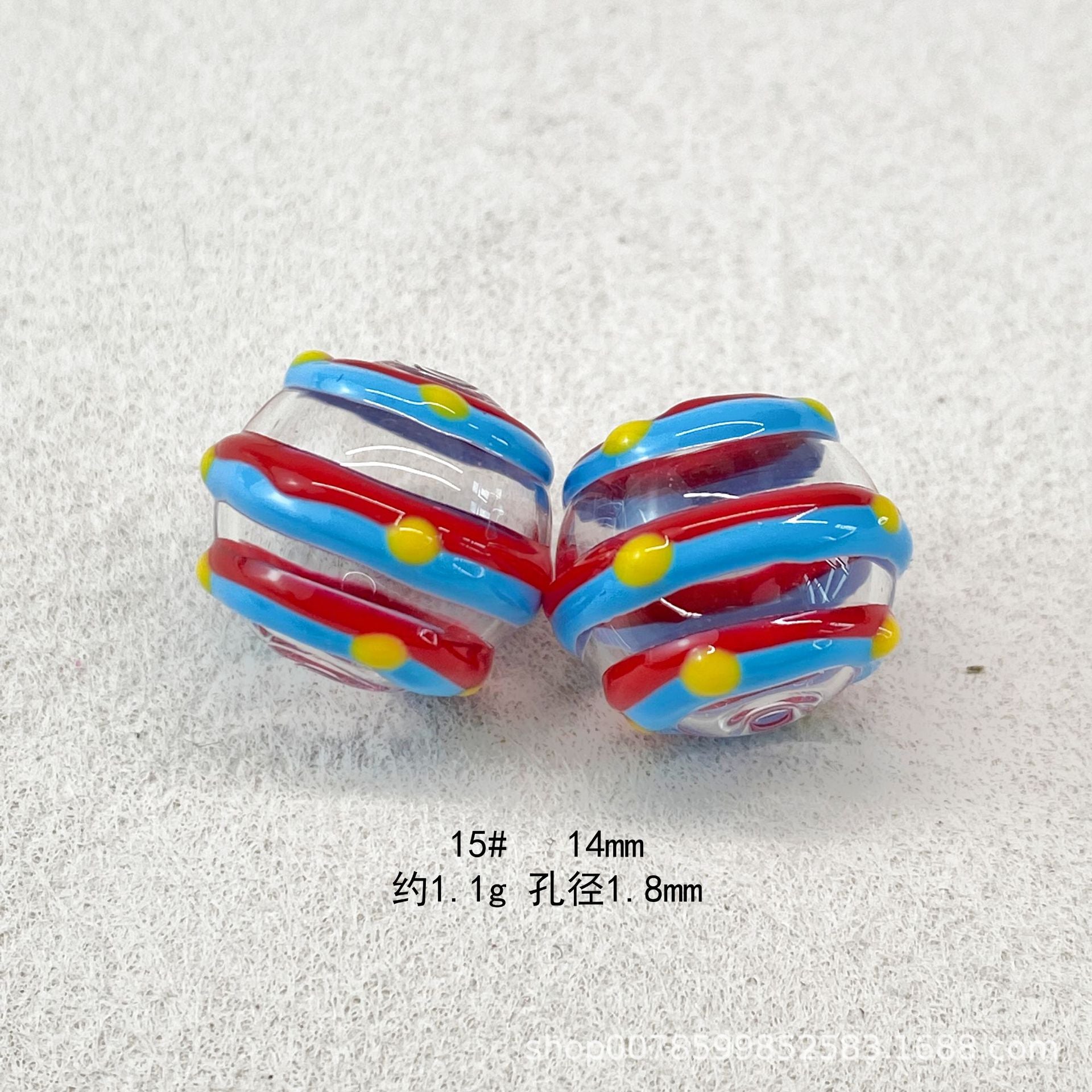 Wholesale 10pcs Transparent hollow glass heart-shaped polka dot hand-painted flower beads