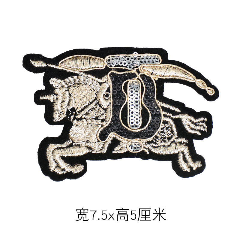 Wholesale Stylish Western College Embroidered Patches With Silver Bee And Lion Designs Acrylic Badges For Suits And School Uniforms