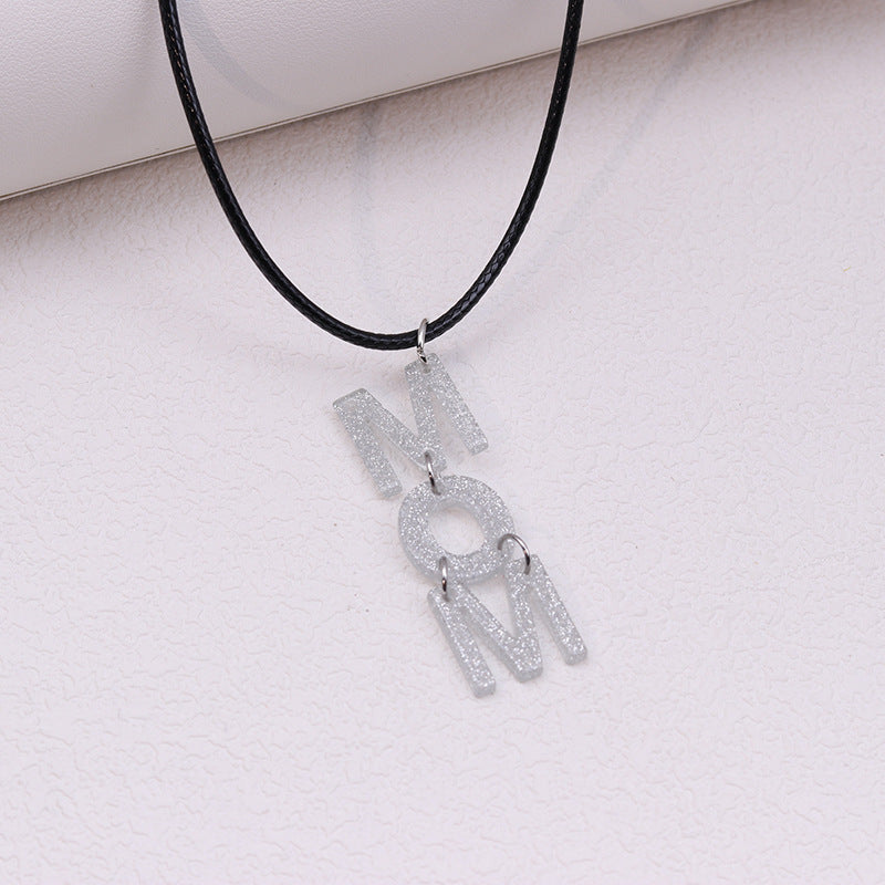 Wholesale Mother's Day Acrylic Mom Patchwork Necklace