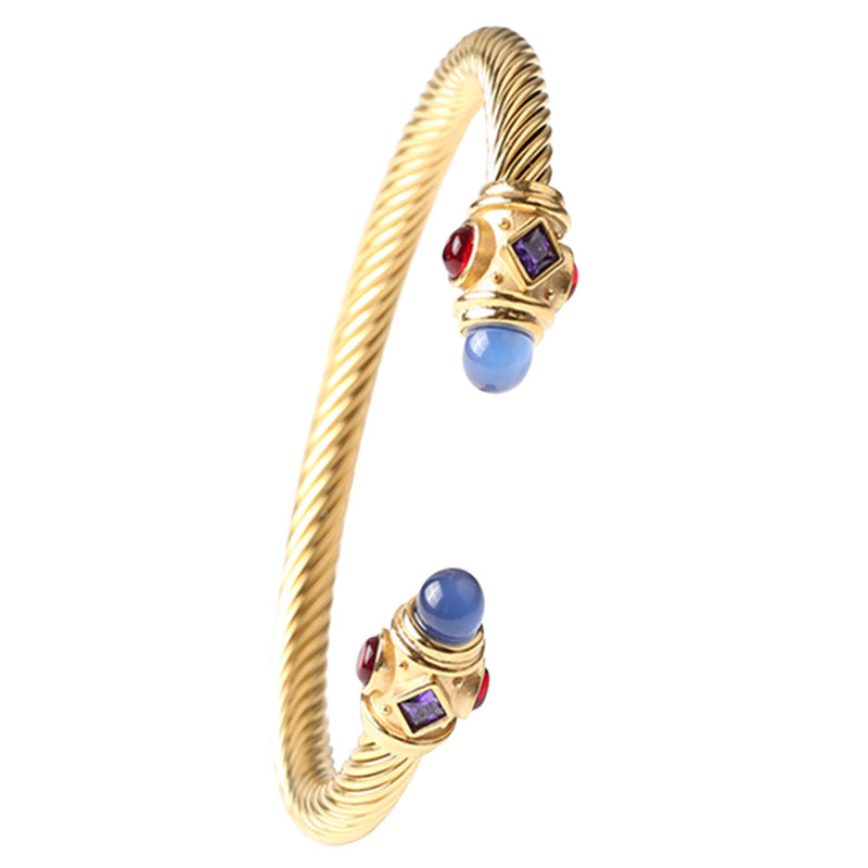 Wholesale Titanium Steel Cable Twist Bracelet