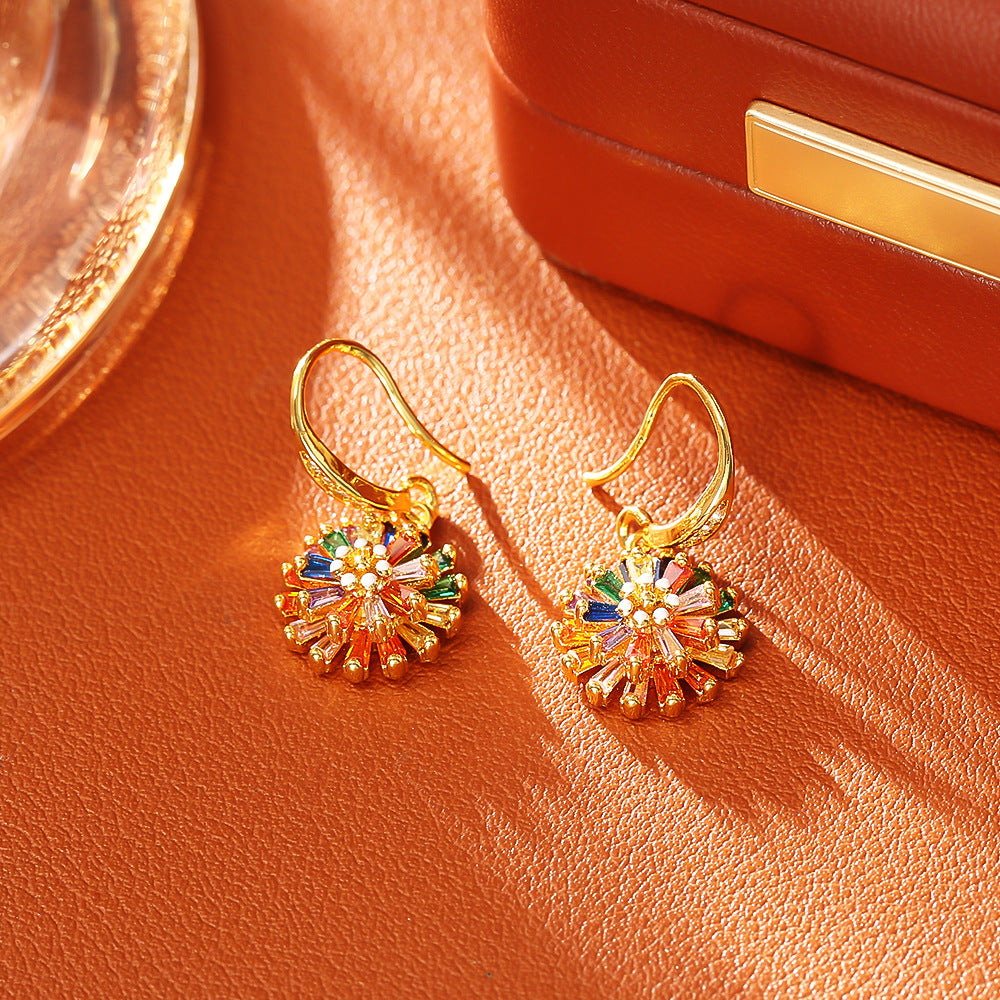 Wholesale Colorful Firework Stud Earrings  Small  Zircon Necklace and Earrings