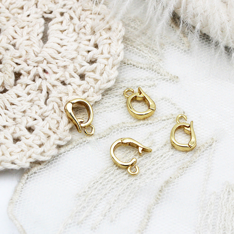 Wholesale Pearl Protection Color 18K True Gold Electroplated DIY Accessories Connection Buckle