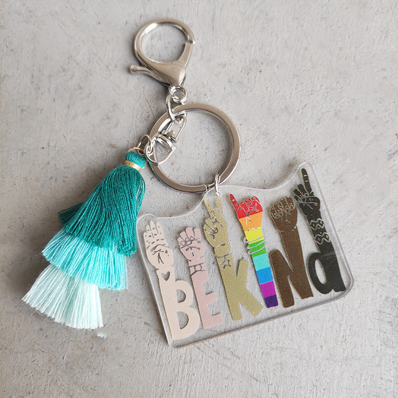 3pcs al por mayor/Packlgbt Rainbow Tassel Plush Keychain