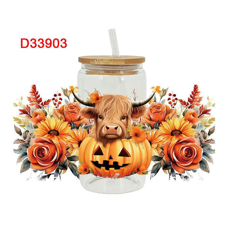 WholesaleWestern Wind Bullhead   16oz Cup UV DTF Wraps