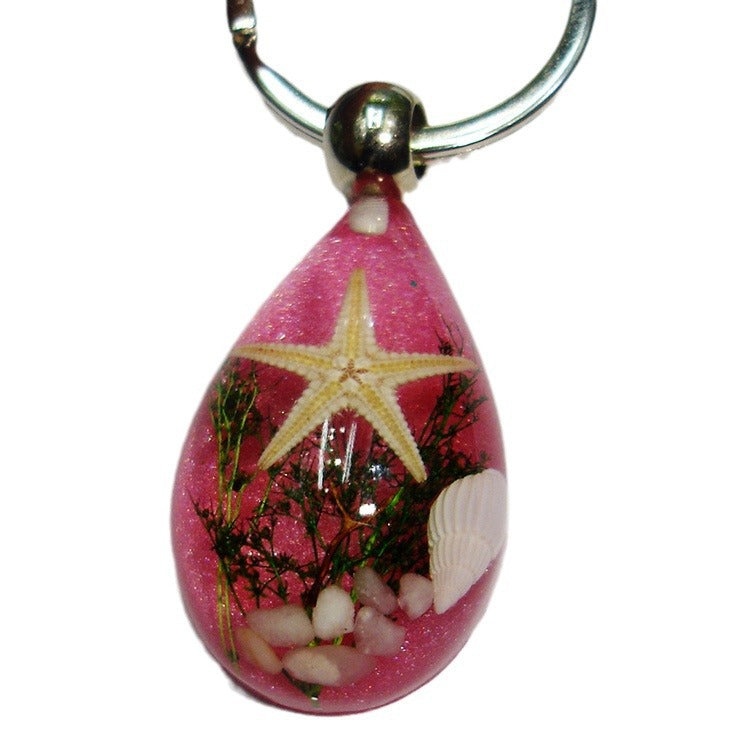 Wholesale 6pcs Starfish Conch Resin Creative Keychain