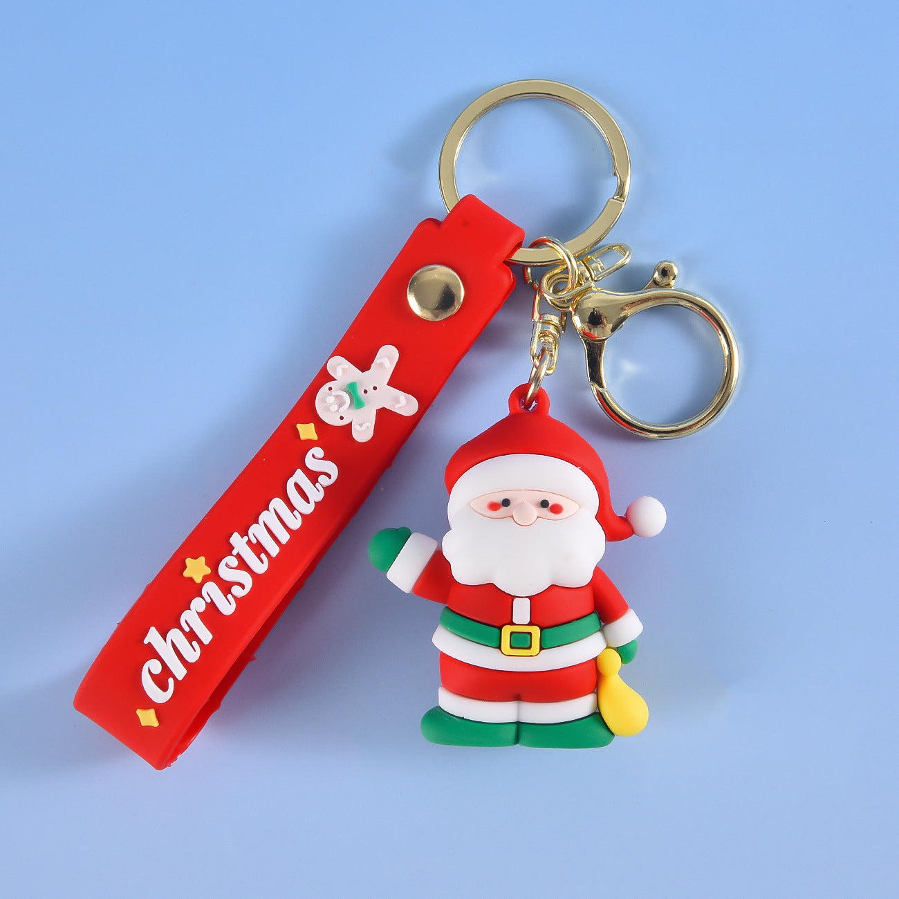 Wholesale Christmas Pendant Santa Claus Elk Christmas Tree PVC Keychain