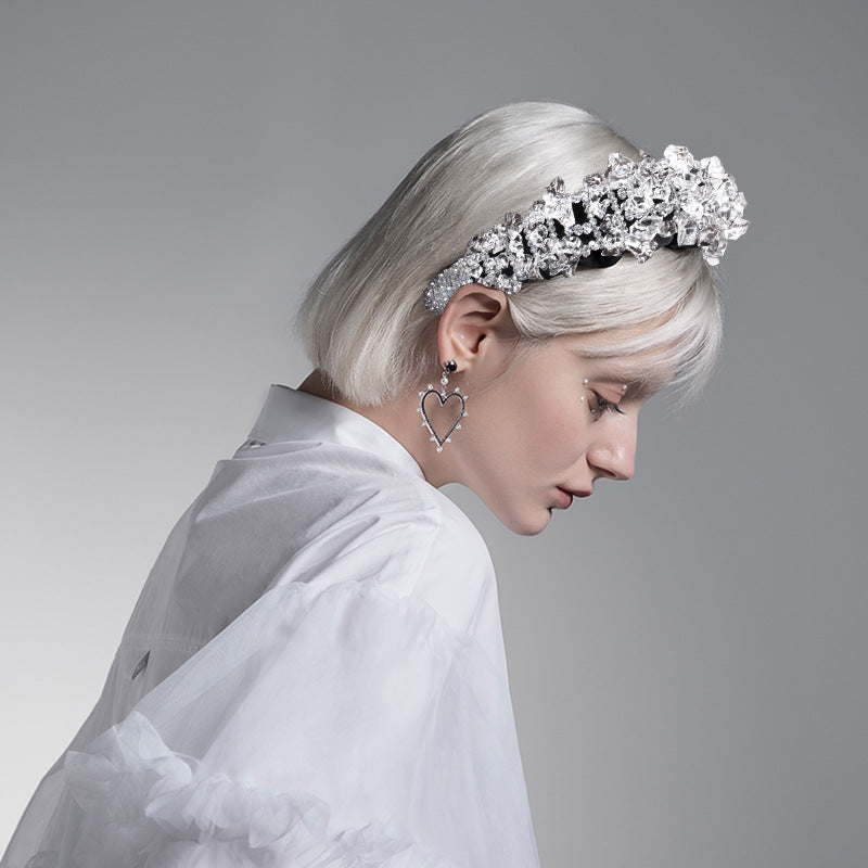 Wholesale Ice Baroque Rivet Sponge Headband