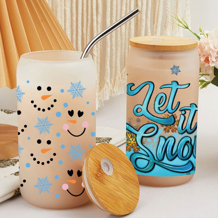 Wholesale Red green and blue color scheme 16oz Cup UV DTF Wraps