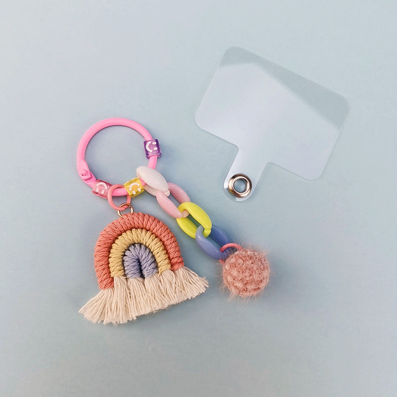 Llavero de lana de lana de tejido de mano al por mayor