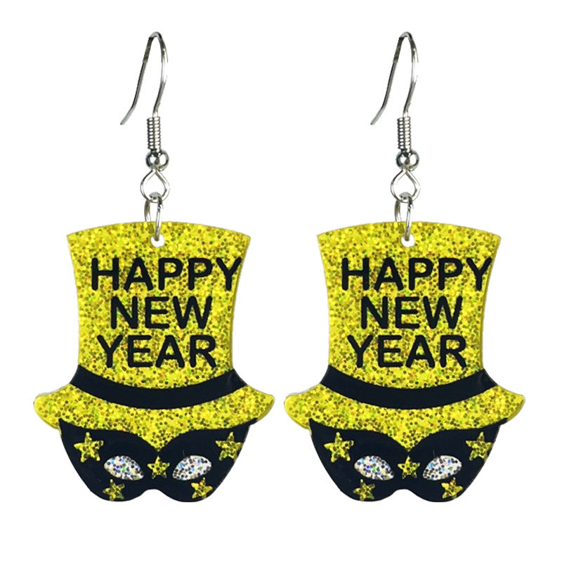 Wholesale Creative Design Fireworks Beer New Year Shiny Earrings