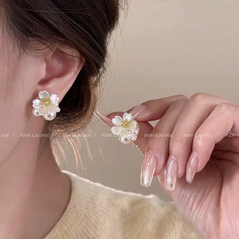 Wholesale Beach holiday style straw sunflower earrings