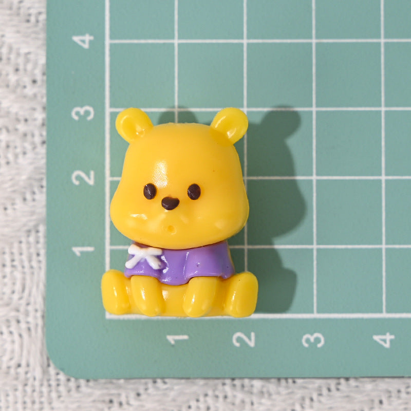 Wholesale 5pcs/pack Rubber Beads Bear Straight Hole Loose Beads Cartoon Beads OLY Exclusive