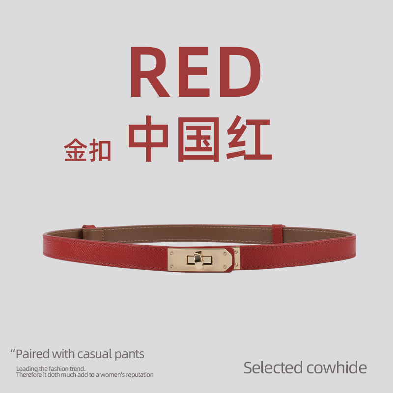 Wholesale Fine Genuine Leather Fashion Girdle Leather Belt with Dress Versatile Decoration