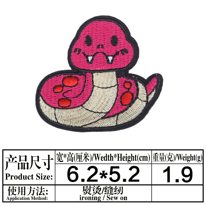 Wholesale Computer Embroidery Sticker Small Snake Original Black Cat  Magic Panda Bag Decorative Patch Sticker