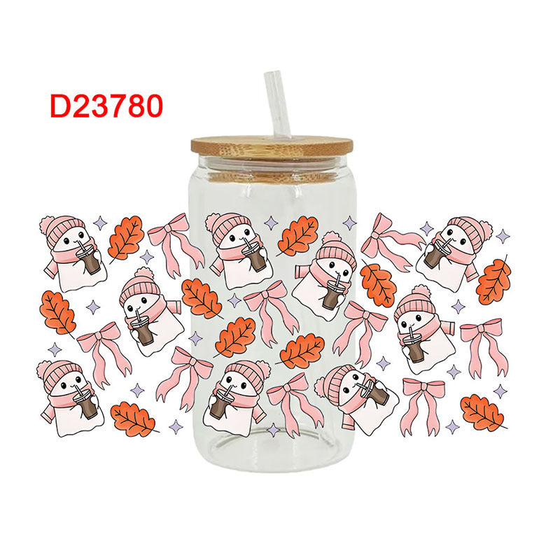 Wholesale Pumpkin Ghost Halloween 16oz Cup UV DTF Wraps