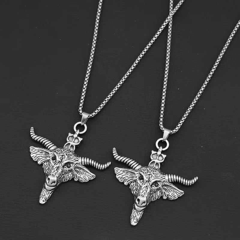 Wholesale Punk hip-hop pendant bull head necklace