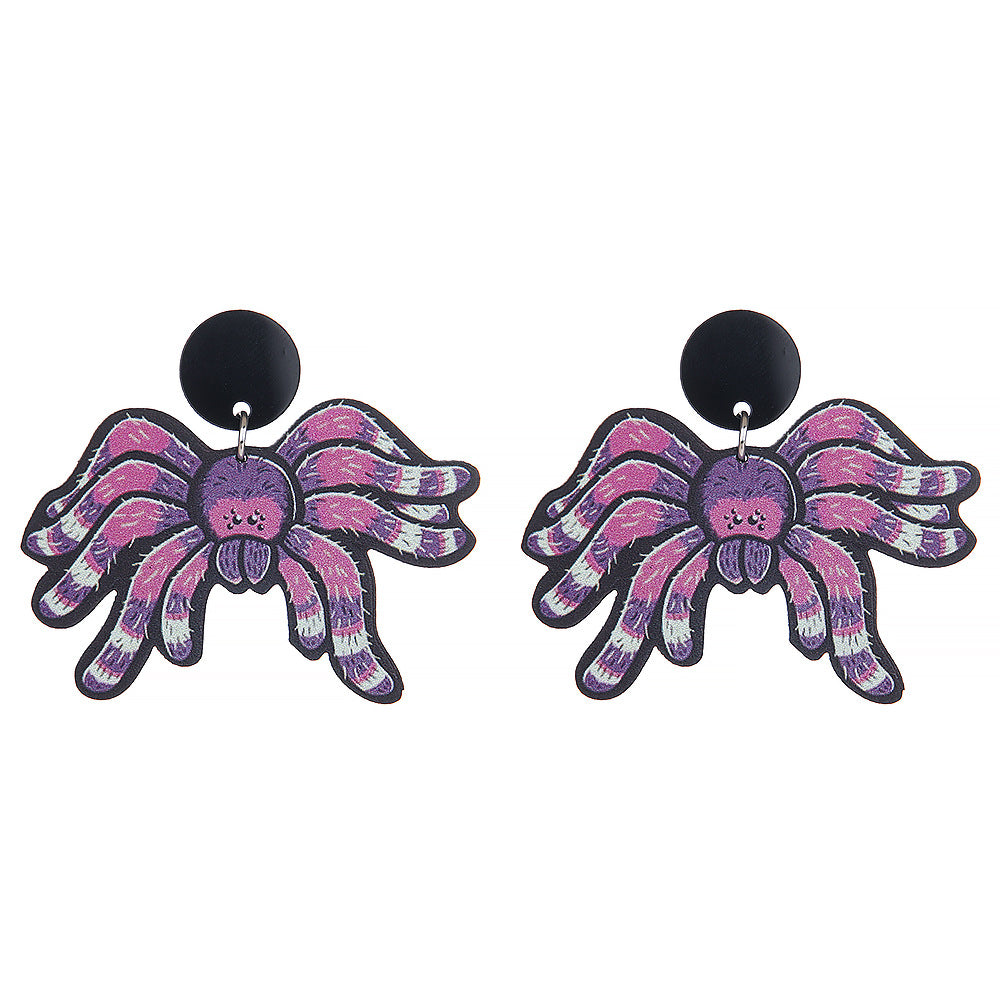 Wholesale Creative Spider Handmade Halloween Horror Ghost Spider Acrylic Earrings