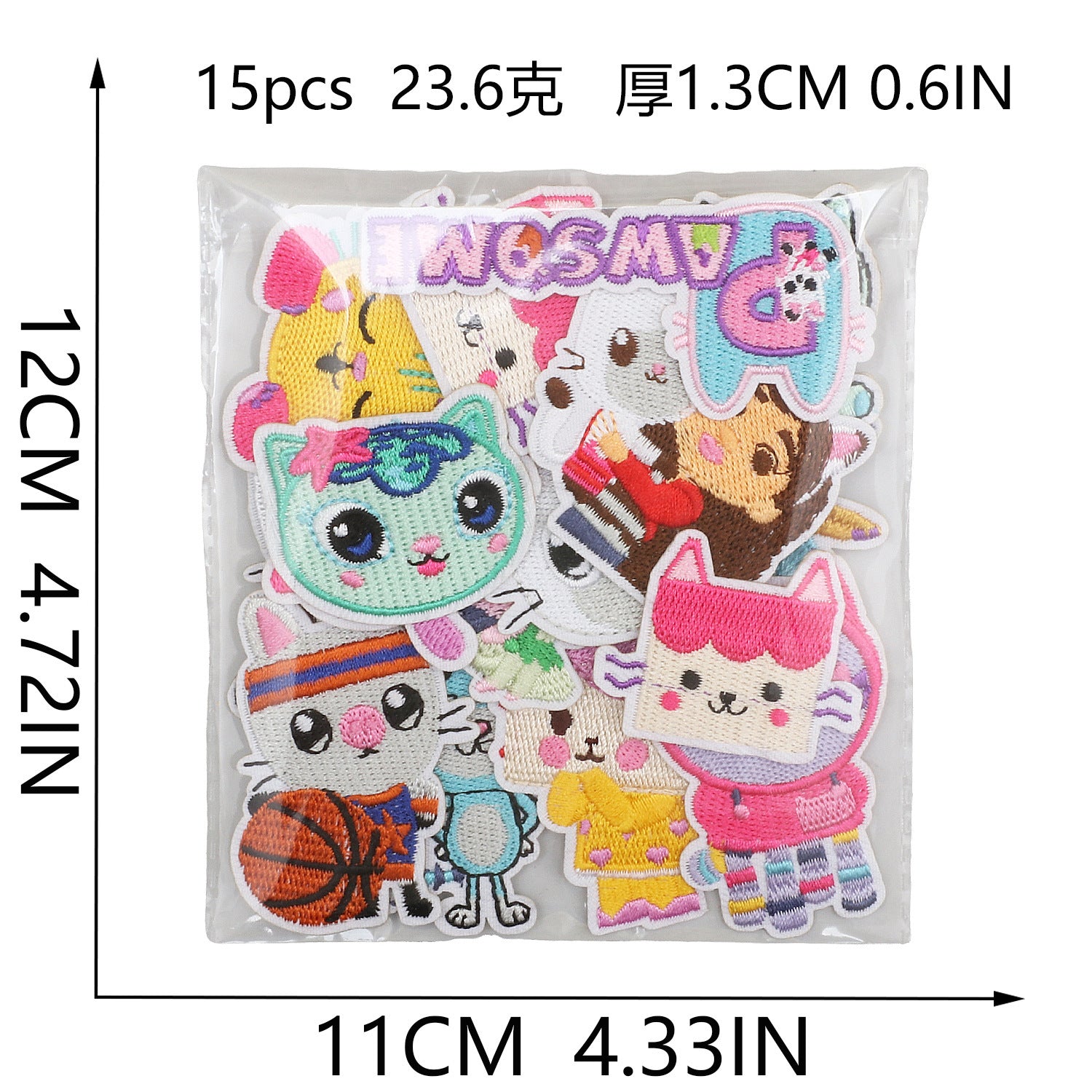 Wholesale Cute Cartoon Cat Embroidery Patch Polyester Thread Sew On Clothing Decoration Fashion Accessory For Girls Resale