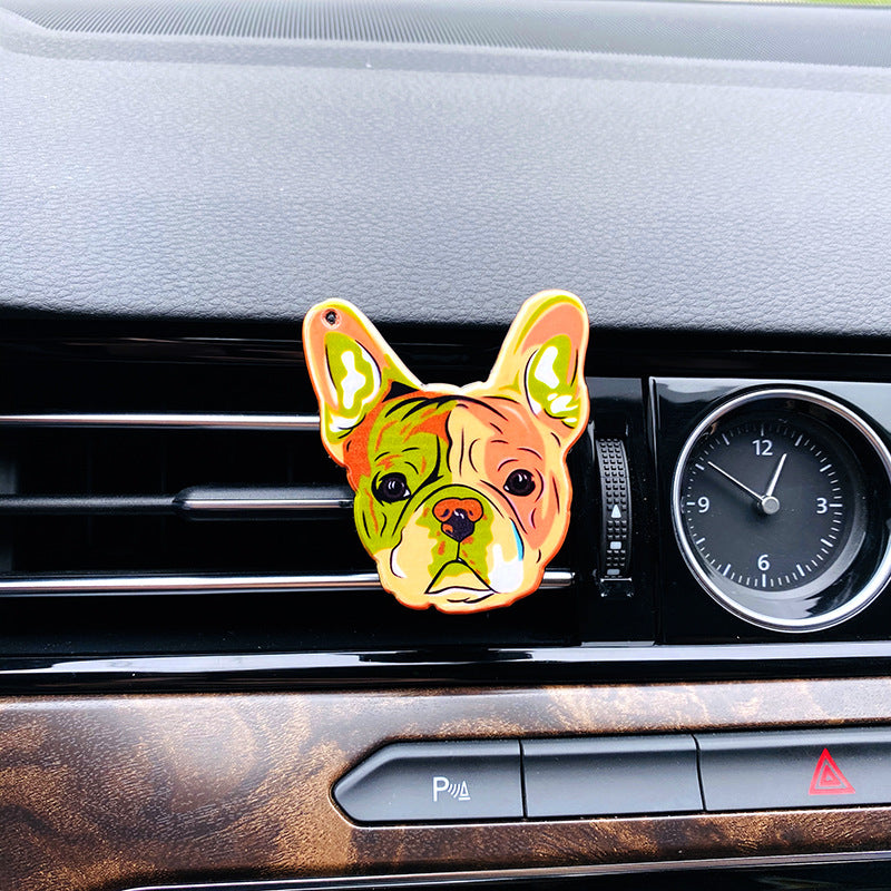 Wholesale Acrylic Bulldog Car Perfume Clip