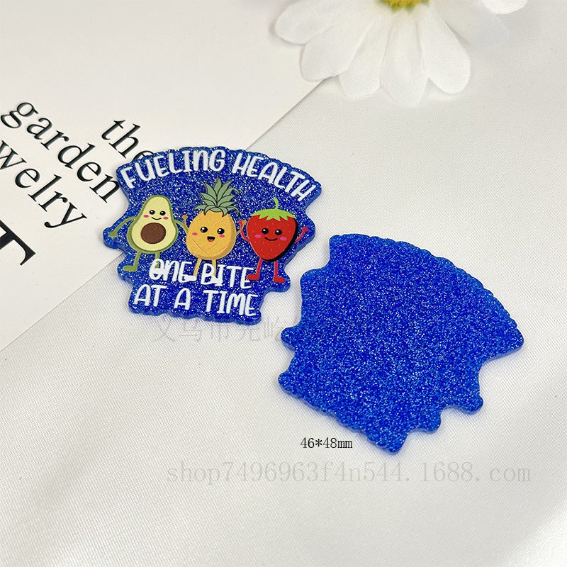 Wholesale 10pcs Cartoon Acrylic Letters Telescopic Buckle DIY Patch With