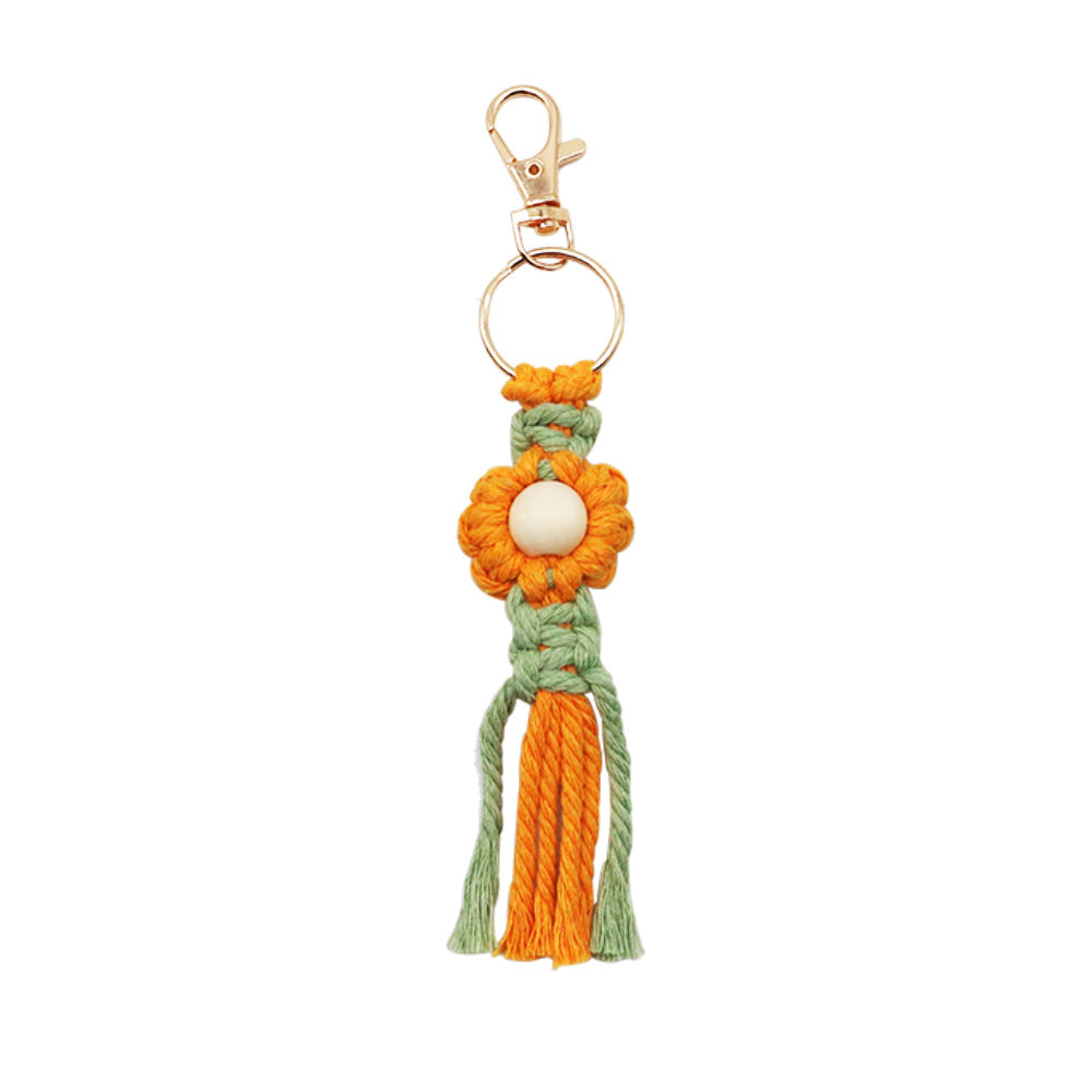 Wholesale Creative Flower Cotton Rope Hand Woven Keychains